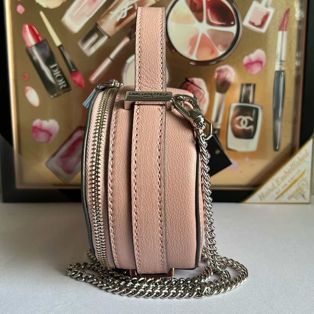 Karl Lagerfeld Pink Oval Crossbody Bag Blush Color - Picture 7 of 17